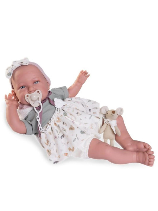 Lalka Daniela Reborn z maskotką Antonio Juan 81393 - Dziewczynka, 52 cm, Brzuszek: Miękki, Kolor oczu: Niebieski