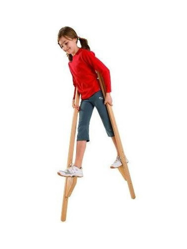 Szczudła drewniane cyrkowe duże CZERWONE 170 cm dla dzieci i dorosłych