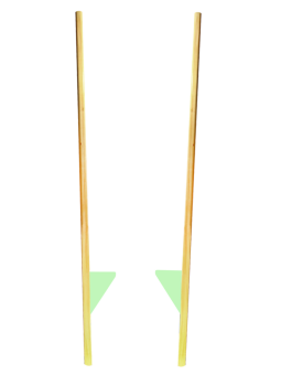 Szczudła drewniane cyrkowe duże pastelowe LIMONKOWE 170 cm dla dzieci i dorosłych