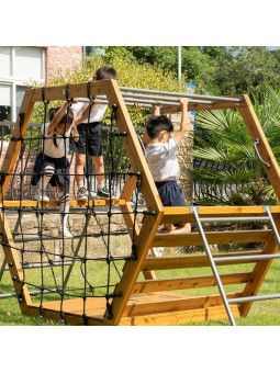 CLASSIC WORLD EDU Drewniany Plac Zabaw XXL Zestaw do Wspinaczki Heksagonalny