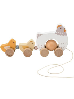 VIGA PolarB Drewniana Kurka z Pisklętami do Ciągnięcia