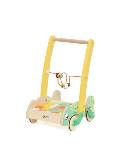 CLASSIC WORLD Drewniany Pchacz Chodzik Kameleon z Klockami