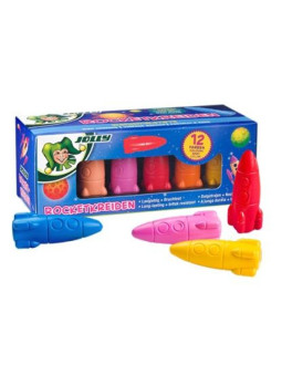 Rakiety - Kredki świecowe 12 kolorów