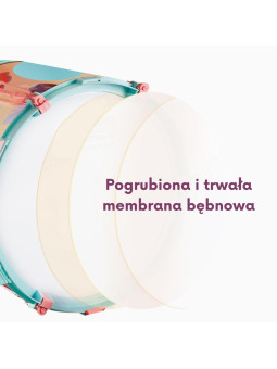 WOOPIE Perkusja Edukacyjna dla Dzieci 5 Bębnów 1 Talerz + Taboret z Motywem Zwierzątek