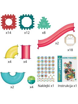 WOOPIE Klocki Konstrukcyjne 3D Zestaw Edukacyjny Tor Kulkowy 68el.
