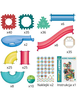 WOOPIE Klocki Konstrukcyjne 3D Zestaw Edukacyjny Tor Kulkowy 228el.