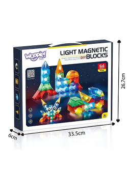 WOOPIE Klocki Magnetyczne Konstrukcyjne Sześciany 3D Zestaw Edukacyjny 63 el.