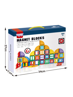 WOOPIE Klocki Magnetyczne Konstrukcyjne 3D Zestaw Edukacyjny Zamek 100el.