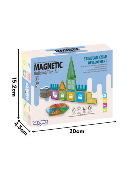 WOOPIE Klocki Magnetyczne Konstrukcyjne 3D Zestaw Edukacyjny Zamek 30el.