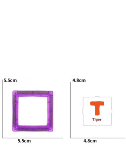 WOOPIE Przestrzenne Klocki Magnetyczne Nauka Liter 70 Elementów