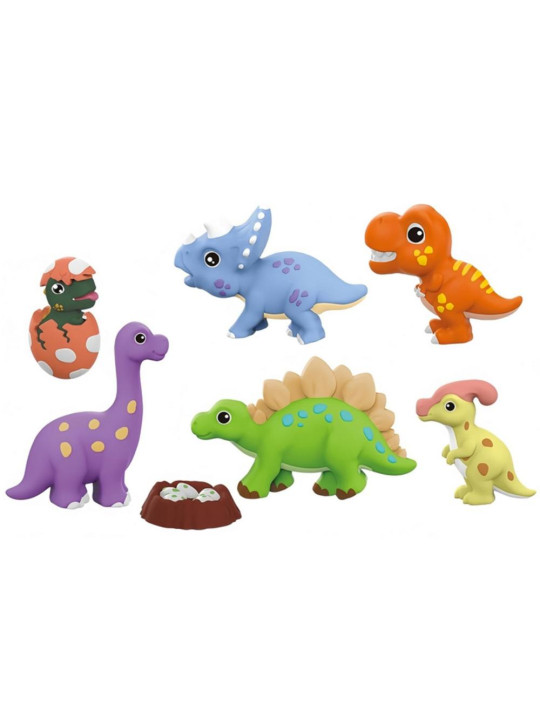 WOOPIE Zestaw Kreatywny z Farbami DIY Zrób Odlewy Gipsowe Figurki i Pomaluj - Zestaw Dinozaury