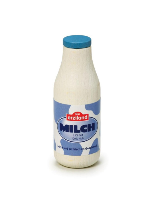 Świeże mleko w butelce z drewna do zabawy w kuchnie i sklep Erzi