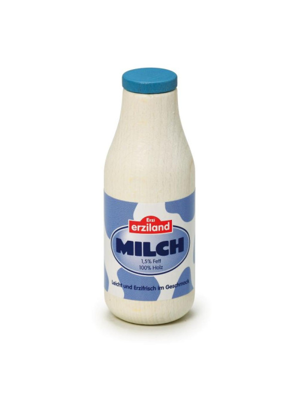 Świeże mleko w butelce z drewna do zabawy w kuchnie i sklep Erzi