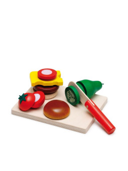 Zestaw z drewna do przygotowywania cheeseburgera Erzi