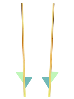 Szczudła drewniane cyrkowe dwustopniowe podwójne MIĘTOWO LIMONKOWE 170 cm dla dzieci i dorosłych