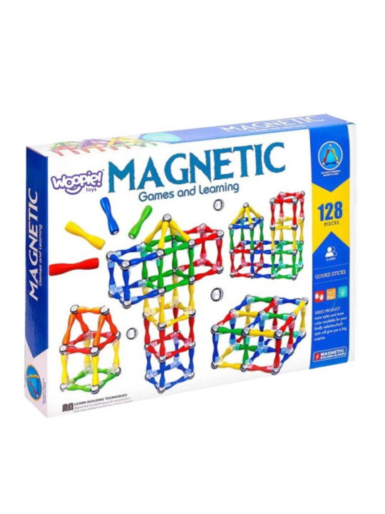 WOOPIE Klocki Magnetyczne Konstrukcyjne 3D 128 el. XXL