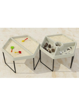 MASTERKIDZ Sześciokątna Taca z Dwiema Przegrodami Do Zabawy Piaskiem i Wodą