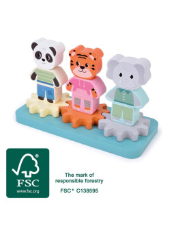 Stacking Game with Cogwheels "Jungle Friends"