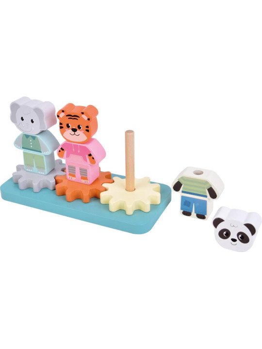 Stacking Game with Cogwheels "Jungle Friends"