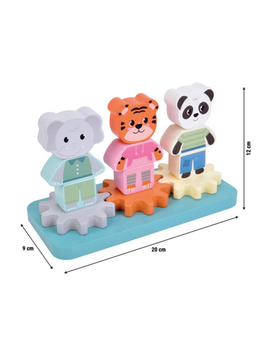 Stacking Game with Cogwheels "Jungle Friends"
