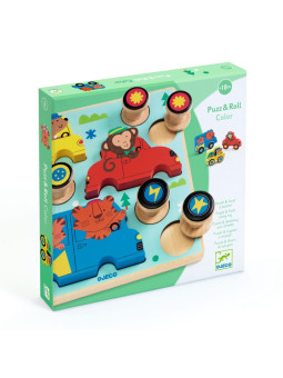 Układanka drewn. 2 w1 PUZZ & ROLL COLOR DJ01079