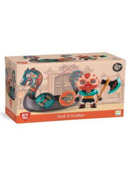 Figurka wikinga DRAK w smoczej łodzi DJ06849