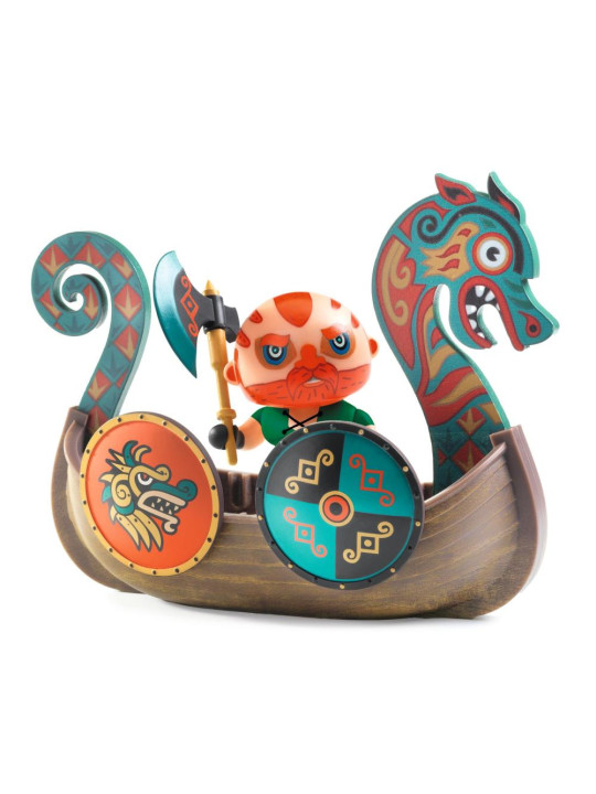 Figurka wikinga DRAK w smoczej łodzi DJ06849