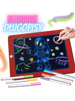 WOOPIE Magiczny Tablet Graficzny do Rysowania Neonowe Kolory