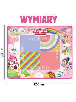 WOOPIE Mata Wodna do Malowania XXL 100x80cm Wróżki Różowa