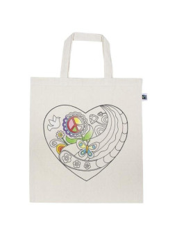 Bawełniana torba do samodzielnego kolorowania, Serce