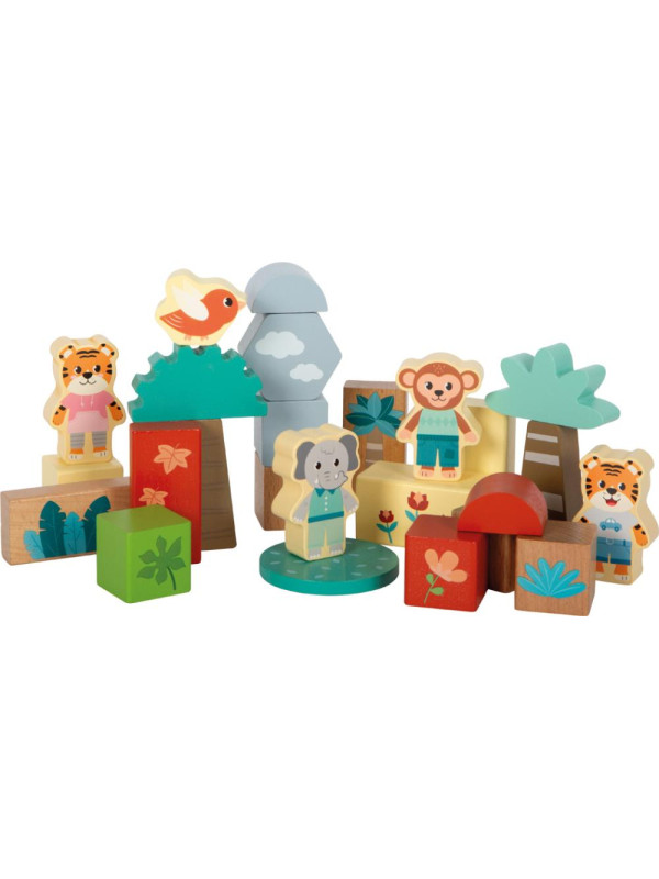 Wooden Building Blocks "Jungle Friends"