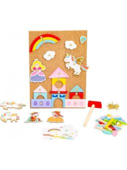 Zabawka Przybijanka dla dzieci jednorożec small foot design - zabawka drewniana, zabawka edukacyjna dla 3 latka