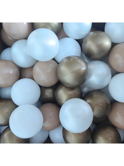 Piłki w worku suchy basen w woreczku 7cm - 50 szt. BEŻOWE