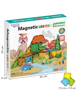 WOOPIE Magnetyczne Klocki Konstrukcyjne 7,5 cm Dino 30 el.