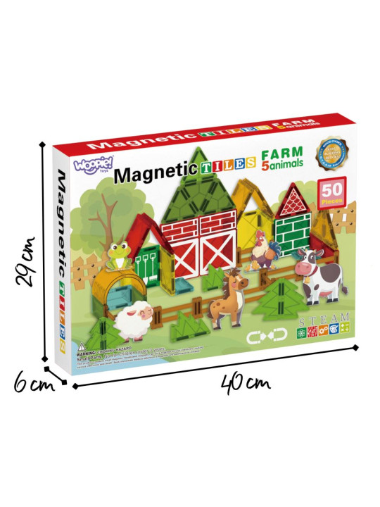 WOOPIE Magnetyczne Klocki Konstrukcyjne 7,5 cm Farma 30 el.