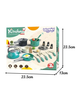 WOOPIE Zestaw Małego Kucharza Garnki Patelnia Czajnik Biały 32el.