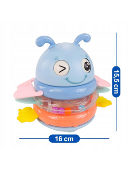 WOOPIE Baby Wańka Wstańka Zabawka Sensoryczna 2w1 Grzechotka Gryzak