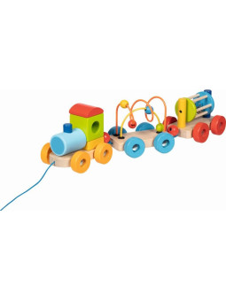 Drewniana zabawka do ciągnięcia dla dzieci Pociąg Rio Goki