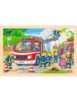 Puzzle drewniane Strażacy i gaszenie pożarów Goki