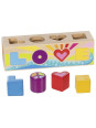 Kolorowy sorter kształtów drewniany LOVE Goki