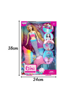 WOOPIE Lalka Syrenka Gina Magiczna Tęczowa z Akcesoriami