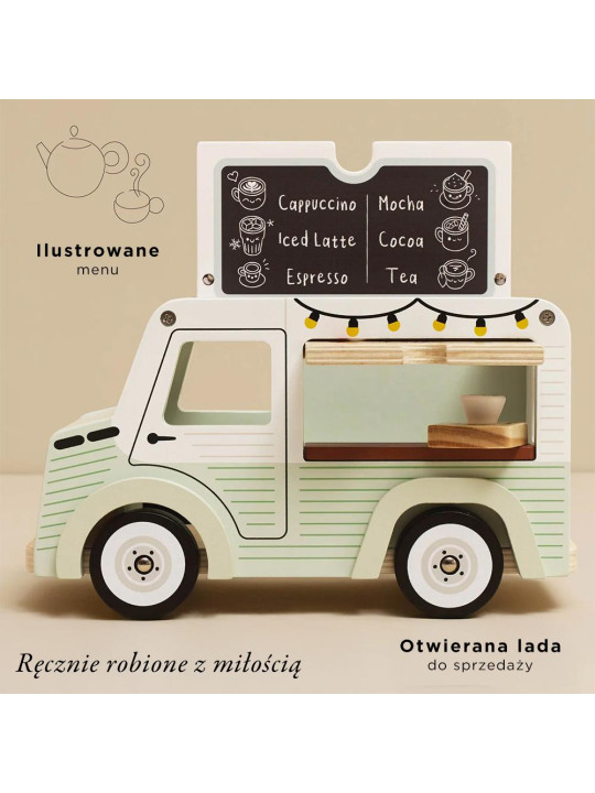 Drewniany samochód retro kawiarnia zabawka dla dzieci sklep kawa Le Toy Van