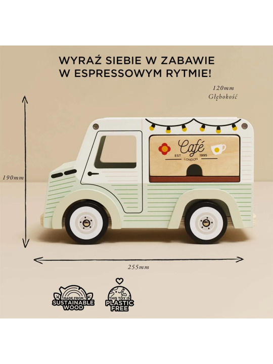Drewniany samochód retro kawiarnia zabawka dla dzieci sklep kawa Le Toy Van