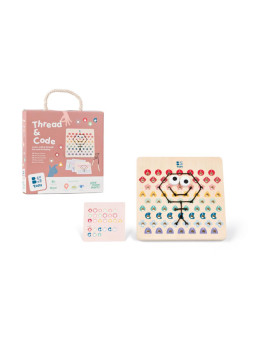 BS Toys, drewniana tablica do kodowania Przeplatanka z kartami pracy