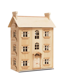 Naturalny drewniany domek dla lalek, zabawka dla dzieci, lalki, Le Toy Van