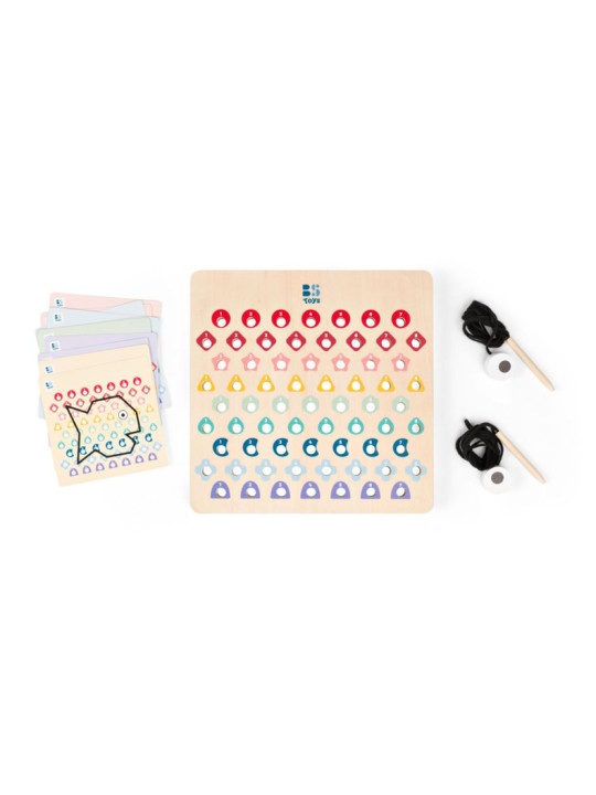 BS Toys, drewniana tablica do kodowania Przeplatanka z kartami pracy BS Toys, drewniana tablica do kodowania Przeplatanka z kartami pracy