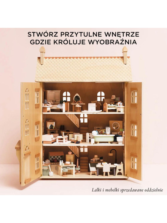 Naturalny drewniany domek dla lalek, zabawka dla dzieci, lalki, Le Toy Van Naturalny drewniany domek dla lalek, zabawka dla dzieci, lalki, Le Toy Van