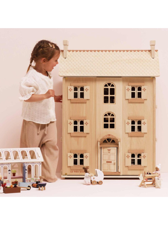 Naturalny drewniany domek dla lalek, zabawka dla dzieci, lalki, Le Toy Van Naturalny drewniany domek dla lalek, zabawka dla dzieci, lalki, Le Toy Van
