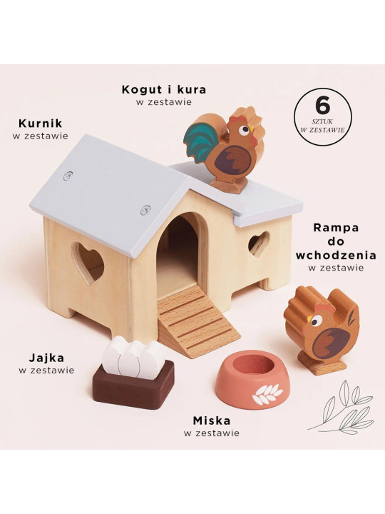 Drewniany kurnik zestaw, mebelki do domku dla lalek, zabawka, Le Toy Van Drewniany kurnik zestaw, mebelki do domku dla lalek, zabawka, Le Toy Van