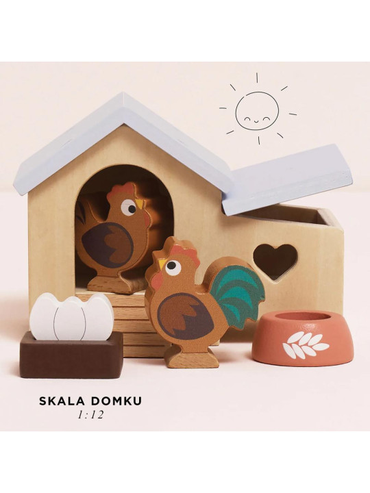 Drewniany kurnik zestaw, mebelki do domku dla lalek, zabawka, Le Toy Van Drewniany kurnik zestaw, mebelki do domku dla lalek, zabawka, Le Toy Van